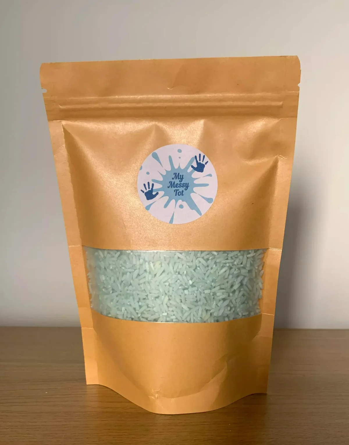 Coloured Sensory Rice - Light Blue - MyMessyTot